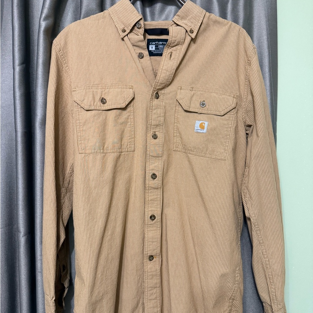 Carhartt Tan Button-Down Work Shirt